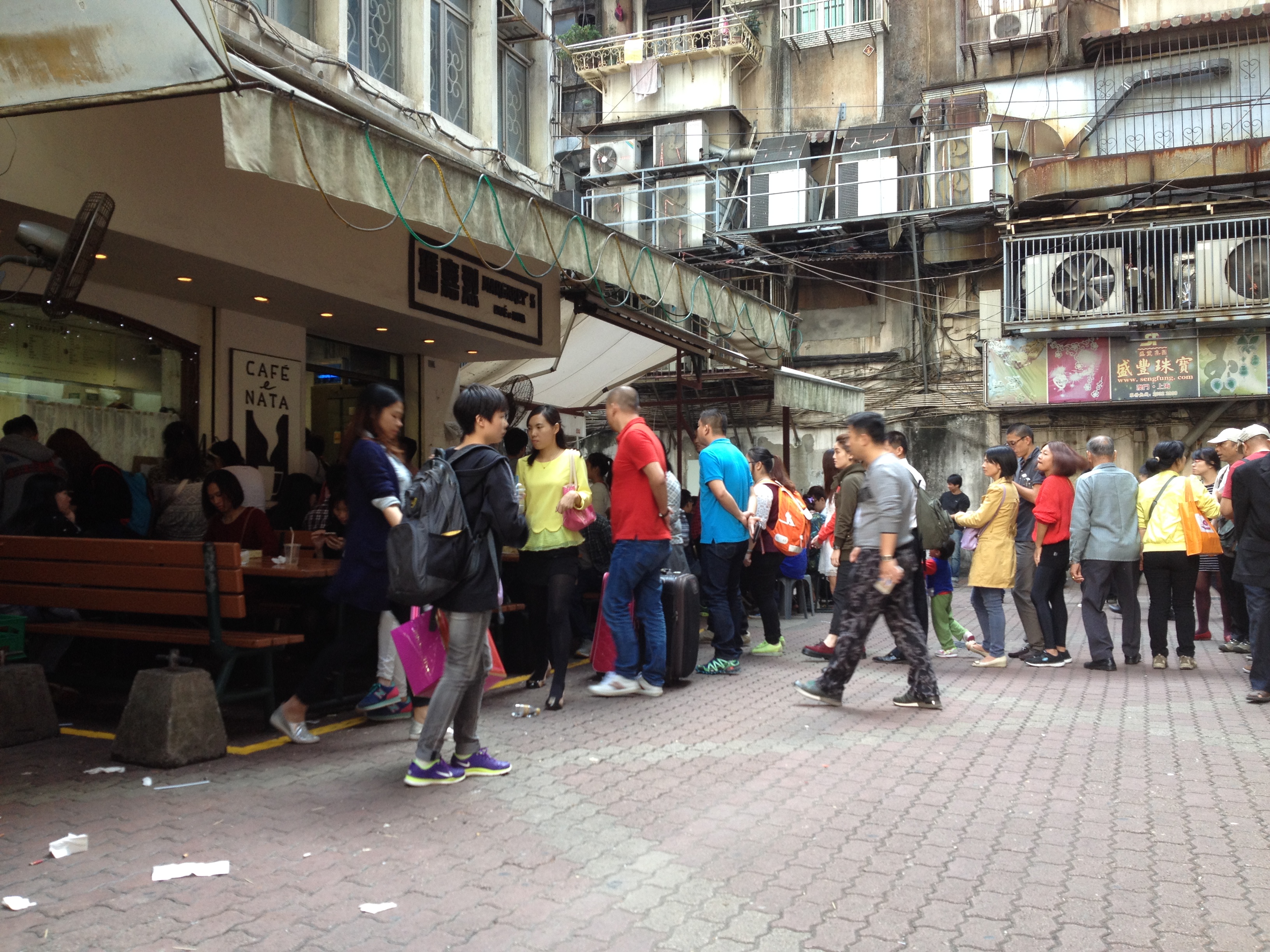 Outside Margeret's cafe in Macau