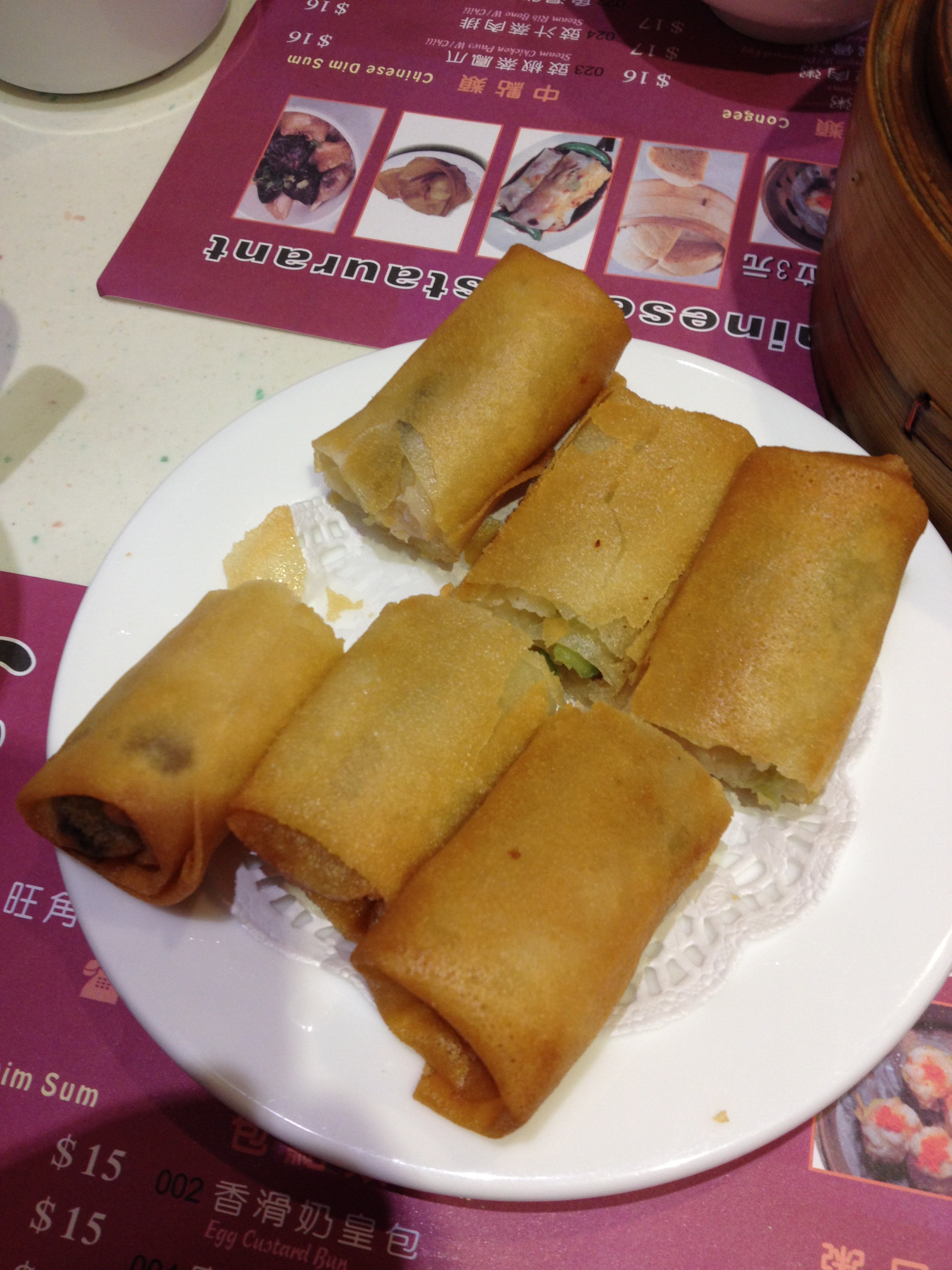 Spring rolls at One Dim Sum, Hong Kong