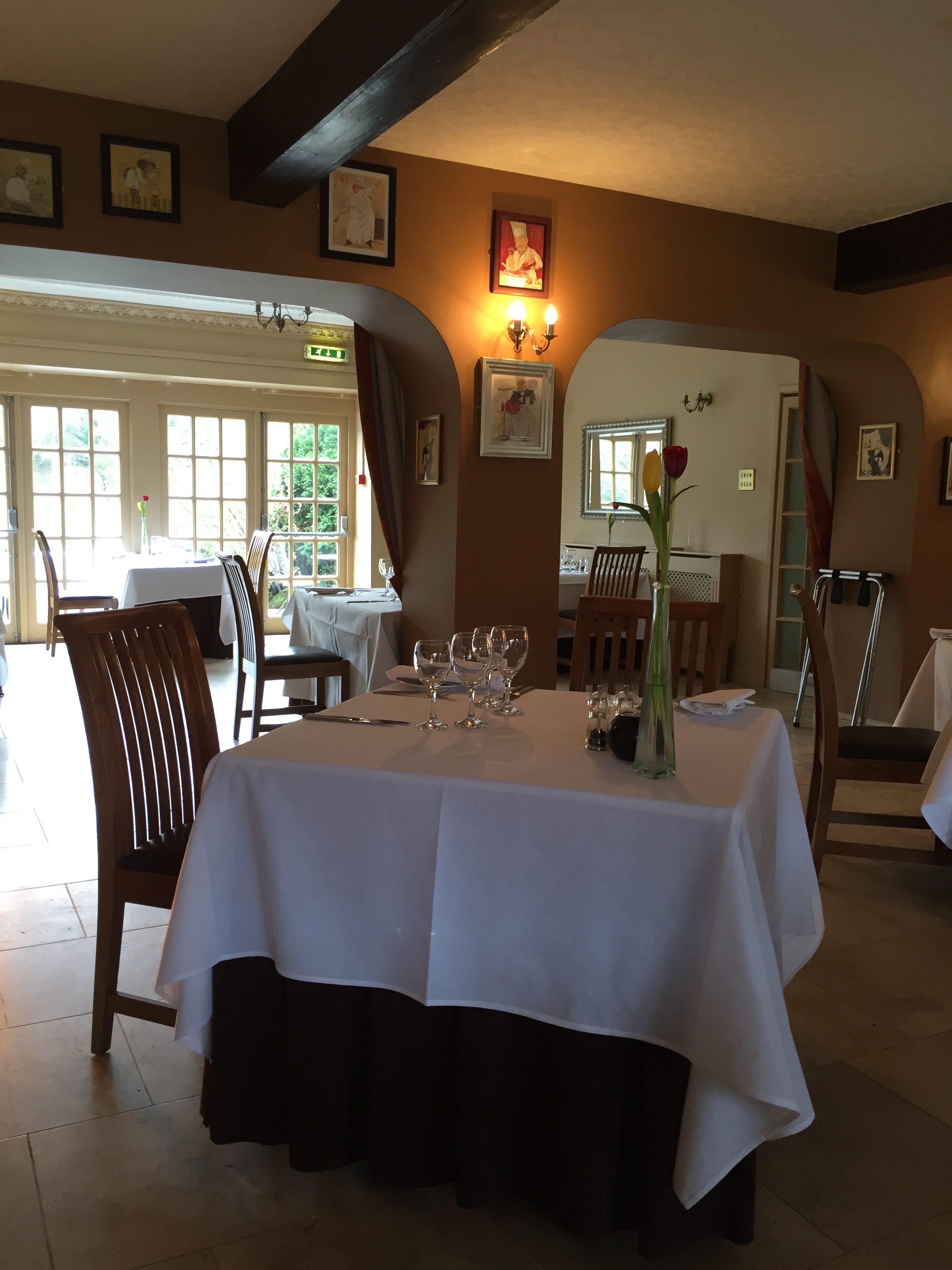 The courtyard restaurant at Ox Pasture Hall, Scarborough
